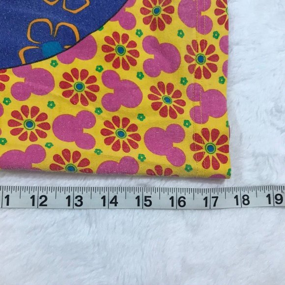 Mickey Pattern Rainbow Multi Color Patchwork Contrast Shirt Yellow Blue NO SIZE - Picture 11 of 11